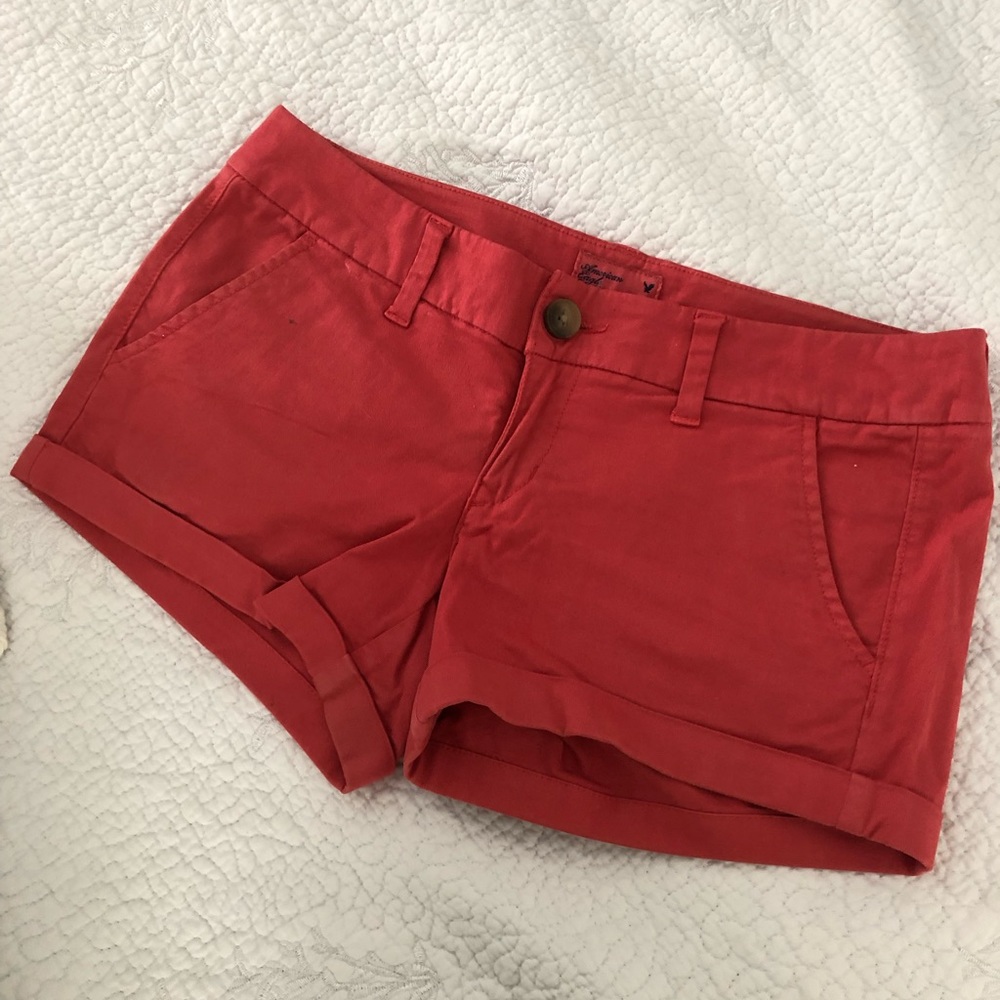 American Eagle Salmon Midi Shorts